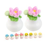 Vaguelly 10pcs Miniature Bonsai Plants for Home Decoration Tiny Faux Flower Bouquets Various Styles Fade Resistant Mini House Decor for Mini Gardens and Indoor Spaces