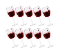 Vaguelly 10pcs Miniature Wine Glasses Dark Red Micro Landscape Goblets Mini Dollhouse Accessories Tiny Cups for Dollhouse Kitchen Decoration