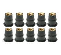 Vaguelly 10Pcs Rubber Nuts for Motorcycle Windscreen Replacement Copper Windshield Hardware with Excellent Shock Absorption and Anti-Slip
