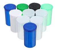 Vaguelly 10pcs Small Medication Containers with Flip Lids, 41mm Diameter Plastic Pill Storage Bottles for Travel, Leakproof Mini Empty Medicine Bottles for Vitamins and Random Color