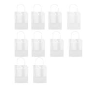 Vaguelly 10Pcs Transparent PVC Hand Bags Durable Disposable Takeout Organizers with Handle for Outdoor Use Simple Design for Easy Carrying Practical Packaging