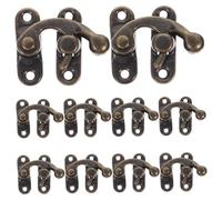 Vaguelly 10pcs Vintage Right Hook Hasp Latch with Screws Antique Metal Swing Lock for Jewelry Boxes Cabinets Toolboxes and Wooden Chests Retro Decorative Hardware for DIY Storage and Gift