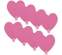 Vaguelly 12 Pcs Strong Iron Heart Shaped Coat Hook Punch Free Installation, Multi-Purpose Pink Wall Mounted Adhesive Hanger for Home Decoration and Kitchen Organization