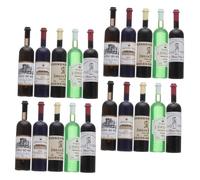 Vaguelly 12 Scale Dollhouse Miniature Plastic Red Wine Bottles Set, Small Mini Bottles for Dollhouse Decoration and Photography Props