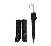 Vaguelly 12 Scale Miniature Dollhouse Furniture Set Rain Boots and Umbrella, Tiny Doll Accessories for Dollhouse Decoration and Travel Play