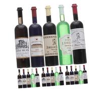 Vaguelly 12 Scale Miniature Wine Bottles Set for Dollhouse Decor, Mini Plastic Red and Colored Wine Bottles Accessories for Doll House Miniatures and Pretend Play