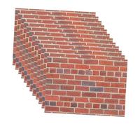 Vaguelly 12 Sheets Scale Self-adhesive Red Brick Pattern Cladding for Miniature DIY Decoration Realistic Texture Easy Installation Lightweight Background