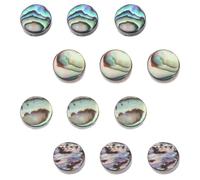 Vaguelly 12pcs Abalone Guitar Fretboard Inlays Dots for Ukulele and Instrument Fingerboard with Easy Installation and Precise Finger Placement, Assorted Colour Shell Markers for Musical
