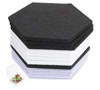 Vaguelly 12pcs Acoustic Wall Panels Hexagon Soundproofing Boards High Density Felt Non-toxic Scratch-resistant for Home Decor