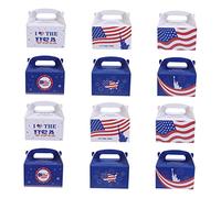 Vaguelly 12pcs American Independence Day Paper Pride Bag Reusable Party Small Mini Present Bags Hand for Crafts Desserts
