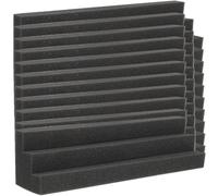 Vaguelly 12pcs Black Sponge Corner Wall Wedge Acoustic Panels for Soundproofing and Acoustic Treatment in Recording Studios and Vocal Rooms