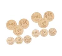 Vaguelly 12pcs Double Sided Wooden Monthly Discs Marker for Photo Prop for Newborn Growth Tracking for Showers and Parents