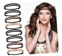 Vaguelly 12pcs Double Weaving Knot Headbands for Women Comfortable Elastic Hair Bands for Daily Wear Outdoor Activities and Casual Styles Black Dark Brown