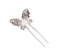 Vaguelly 12pcs Elegant Butterfly Rhinestone Hair Sticks u Shape Bridal Hair Accessories for Ladies
