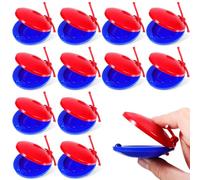 Vaguelly 12Pcs Finger Castanets for Kids - Colorful Plastic Musical Rhythm Toys for Early Learning and Fun - Perfect for Music Classes and Parties