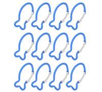 Vaguelly 12pcs Fish Shape Climbing Carabiners Made of Aluminium Alloy, Practical and Not Easy to Fall, for Camping and Travel with Backpacks and Sports Kettles