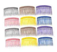 Vaguelly 12pcs Hair Clips Side Combs Matte Plastic Hair Accessories Teeth Curved Design for Women Girls Daily Hairstyling and Elegant Updos