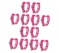 Vaguelly 12pcs Handheld Tambourine with Jingle Bells Lightweight Plastic Hand Percussion Instrument for Rhythm Learning Motor Skill Development Party Music Classroom Activities and Group