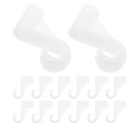 Vaguelly 12pcs Heavy Duty Plastic Closet Pole Support Hook with Strong Clip Design, No Drill Mountable Wardrobe Rod Holder for Laundry Room Organization, Prevents Clothes from Falling