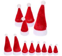 Vaguelly 12Pcs Mini Santa Hat Bottle Sleeves Set, Christmas Tableware Decor, Festive Xmas Party Ornaments, Red Cutlery Covers for Holiday Celebration