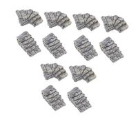Vaguelly 12Pcs Mini Stone Steps Decor for Micro Landscape Models Resin Doll House Accessory Straight Curved Stairs Lightweight Realistic Design for Garden and DIY Projects