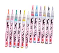 Vaguelly 12pcs Nail Art Pen Nail Polish Pen Fine Tip Quick-dry Graffiti Marker for Diy Manicure Design
