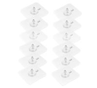 Vaguelly 12pcs Self Adhesive Wall Storage Screw Hooks Thickened Patch Invisible Hanging Hooks for Home Kitchen Bathroom Coat Towel Organizer Damage Punch