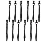 Vaguelly 12pcs Threaded Aluminium Alloy Dart Shafts Stems Game Rod Accessories Lightweight for Professional and Amateur Players Black