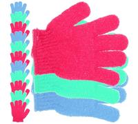 Vaguelly 14Pcs Boys and Girls Exfoliating Gloves Set for Body Cleaning and Back Massage, Nylon Material with Five-Finger Design, Multi-Purpose Bath Mittens Easy to Scrub Hard-To-Reach Areas