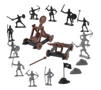 Vaguelly 14pcs Plastic Soldier with Archers and Chariot Safe Model Soldiers for Boys and Educational War Play Figures for Hand-eye Coordination and Imaginative Fun