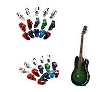 Vaguelly 15pcs Finger Cover Shrapnel for Guitar Pick Thumb Finger Pick Stainless Steel for Guitar and Bass Players for Practice Sessions