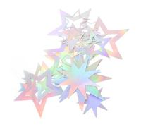 Vaguelly 15pcs Iridescent Star Garland Decorations Holographic Hanging Star Party Decoration Birthday Decor Ramadan Eid Banner Backrop Space Celestial Theme Party Supplies