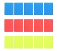 Vaguelly 15pcs Referee Cards Professional Soccer Penalty Cards Assorted Red Yellow Blue Pvc Thickened Material Wear-resistant Design for Football Game Competitive Environments