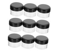 Vaguelly 15Pcs Round Plastic Eye Cream Boxes with Lids Portable Lightweight Cosmetics Storage Containers for Emulsion Lotion Powder and Ointment Black