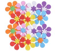 Vaguelly 160pcs Eva Flower Stickers Self-Adhesive Wall Decals for Room Decoration with Bright Colourful Cartoon Patterns Suitable for Windows and Scrapbook Making Random Color