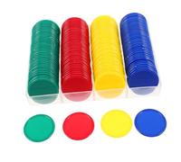 Vaguelly 160pcs Plastic Reward Tokens for Classroom Teaching Learning Counters in Red Yellow Blue Green Educational Behavior Coins for Teacher Rewards and Math Practice Games