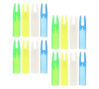 Vaguelly 16pcs 6mm Inner Diameter Arrow Nocks Replacement Tail for Fiberglass Arrows, Blue Green White Yellow, Archery Nock Tails for Hunting and Target Practice Outdoors