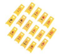 Vaguelly 16pcs Miniature Plastic Roadblocks Set Sturdy Educational Traffic Signs for Dollhouse Pretend Play Imaginative Learning with Roads Parking Barriers