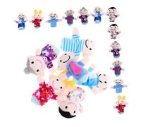 Vaguelly 18pcs Family Hand Puppets for Soft Hypoallergenic Finger Puppets for Role Play Storytelling Early Education and Bonding Activities