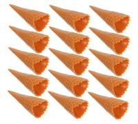 Vaguelly 18pcs Mini Ice Cream Cone DIY Charms Simulation Empty Sweet Cone Decorations for Phone Case Hair Accessories Craft Embellishments Cute Brooch Props