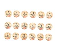 Vaguelly 18pcs Wooden Growth Signs Monthly Cards for Newborn Photos Charming Floral Design Photo Props for Age Tracking Keepsakes for Nursery Decor