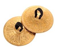 Vaguelly 1pair Copper Finger Cymbals for Dance Percussion Instrument Elastic Bands for Boys and Girls Rhythm Development and Stage and Exquisitely Crafted