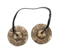 Vaguelly 1pair Tibetan Finger Cymbals Tingsha Bells for Relaxation Brass Meditation Chimes for Yoga Spiritual Practices and Musical Multifunctional Vajrayana Ritual Tool