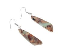 Vaguelly 1pair Unique Boho Drop Dangle Earrings for Women Lightweight Stone Bead Geometric Pendant Party Accessory Retro Fashion Jewelry Statement