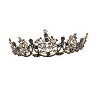 Vaguelly 1Pc Baroque Style Crown for Women Luxurious Black Bridal Headpiece for Weddings Birthday Parties and Special Occasions Stunning and Design