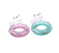 Vaguelly 1pc Swan Swimming Rings Thickened Pool Float for Years Adorable Pink Green Design for Play Safe Easy Inflate