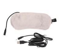 Vaguelly 1PC USB Heated Eye Mask with Temperature Control Portable Sleeping Eye Blinder for Men Women Soft Hot Compress Patch for Headache Relief Grey