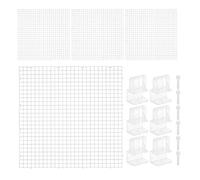 Vaguelly 1set Fish-friendly Plastic Grid Aquarium Lid with Support Clips DIY Top Cover for Glass Tanks Breathable Anti-jump Mesh Panel Ensuring Airflow and Light Transmission