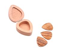 Vaguelly 1set Heart-shaped Wooden Guitar Pick Holder Includes Wooden Picks and Openable Storage Box for Guitar Bass and Ukulele Players Easy Access and Lightweight Design