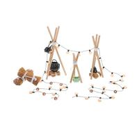 Vaguelly 1Set Miniature Bonfire Dollhouse Hanging Stove with Cauldron and Rack for Halloween Decor Outdoor Fire Pit Decoration for Creative Play and Imaginative Scenes